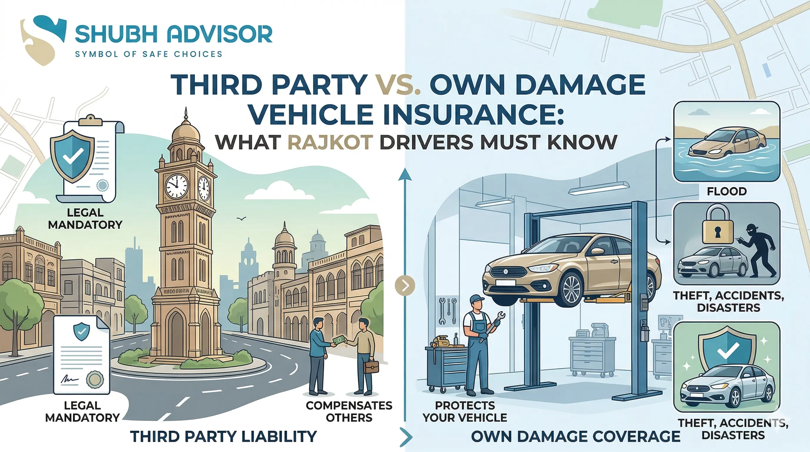 Third Party vs. Own Damage Vehicle Insurance: What Rajkot Drivers Must Know